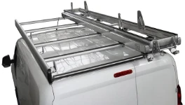 A pivoting ladder rack on a Doblò