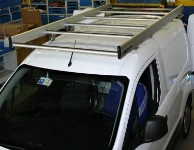 A roof rack on a 2013 Ford Connect