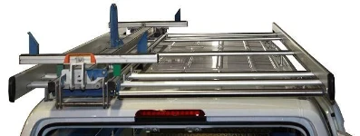 A single-slide ladder rack on a Sprinter