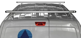 An ideal way to carry pipes and ladders on the roof of the Nissan NV200