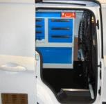 Detail of shelving on the Courier