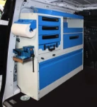 Drawer units, shelves and accessories in a van used to service water mains