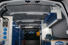 Interior lighting in a fork lift service van