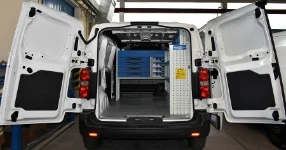 Racking on the right and bulkhead of the Toyota ProAce