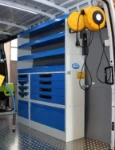 Right-hand side racking solution on the Daily agricultural machinery service van