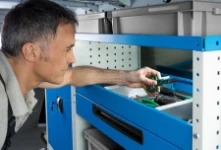 Shelves in a racking system