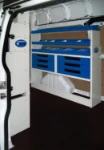 Syncro storage modules in a van used by coffee machine installation and service technicians