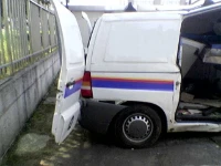 The Mercedes Vito after the accident