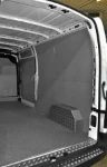 The Movano’s plywood floor liner and steel bodywork liners