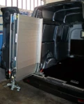 The ProAce’s swivel-mounted, aluminium ramp