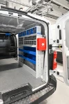 Right side of the Scudo fit-out with shelving and transparent drawers