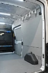 Right side of the Transit with floor panel, panelling and hooks