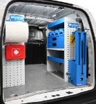 Right-side shelving with drawers, containers and vice holder for the Opel Combo