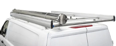 Roof bars with pipe carrier on the Ford Custom