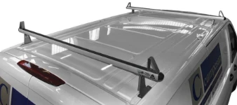Roof bars with steel load stops on a Vito