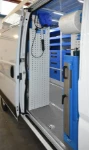 Scaffalatura Jumpy vista dalla porta laterale