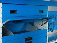 Shelves and drawers with doors