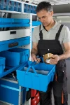 Shelves for plastic containers