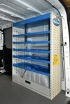 Shelves with case adapters in the Trafic