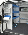 Shelving in the Fiorino with silicone-holder shelves and paper roll holder
