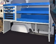 Shelving on the left of the NV200