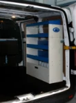 Shelving on the right-hand side of the Ford Custom