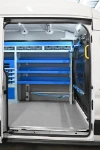 Shelving shelves, transparent drawers, straps and cable saddles for the Transit