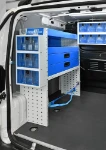 Shelving with case holder, drawers, shelf and transparent drawers for the Fiorino