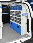Shelving with door and transparent drawers for the Fiat Doblò