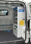 Shelving with pull-out transparent drawers, door and shelf in the Fiorino