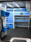 Shelving with silicone holder and transparent drawers in the Talento