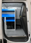 Side view of shelving and floor panel for the Opel Combo