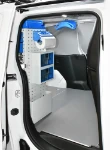 Side view of the shelving with accessories in the Fiat Doblò