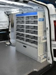 Syncro transparent containers in the Talento’s racking system