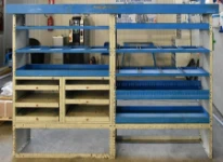 Syncro’s first van racking system, dating from 1996