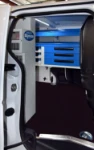 The Caddy’s racking system seen through the side door