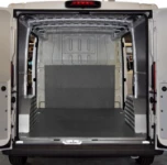 The Fiat Ducato’s load compartment fitted with floor and wall liners