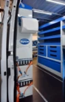 The inside of the Boxer fitted out for a compressor service