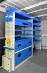 The left of a Boxer equipped with open and enclosed shelves