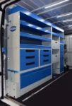The left of the mobile workshop in the compressor service’s Peugeot Boxer