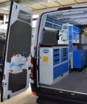The left of the racking system for servicing diggers and other earth moving machines