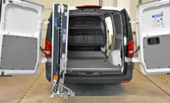 The Mercedes Vito’s ramp swung open