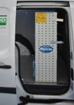The NV250’s bulkhead racking seen through the side door