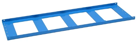 The shelf with plastic containers in place