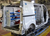 The Ultra racking on the van’s left side after the crash test