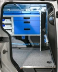 Through the sliding door: securing accessories on the Courier's bulkhead