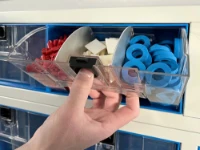 Transparent drawers are ideal for carrying a large number of different items