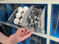 Transparent drawers can hold large quantities of material