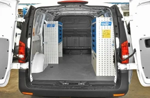 Racking for a window and door fitter on a Vito Racking for a window and door fitter on a Vito