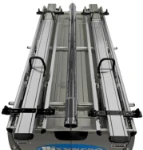 Two ladder slides on a van